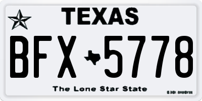 TX license plate BFX5778