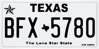 TX license plate BFX5780