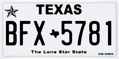 TX license plate BFX5781
