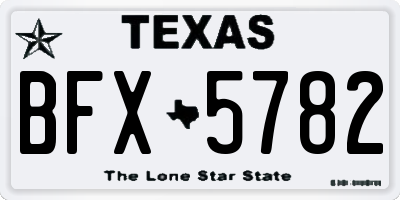 TX license plate BFX5782
