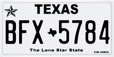 TX license plate BFX5784
