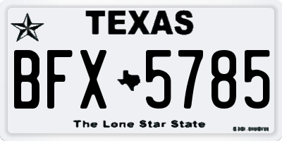 TX license plate BFX5785