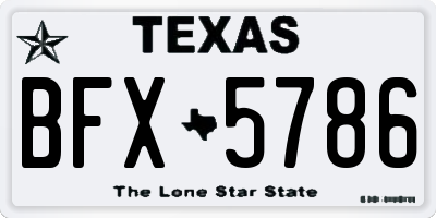 TX license plate BFX5786