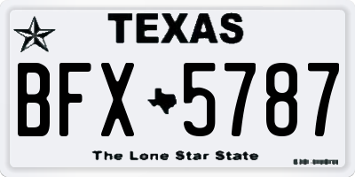 TX license plate BFX5787