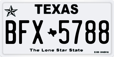 TX license plate BFX5788
