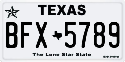 TX license plate BFX5789