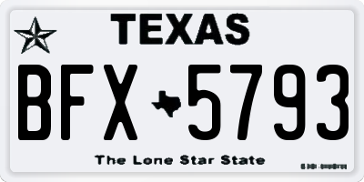 TX license plate BFX5793