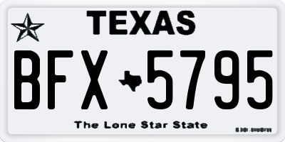 TX license plate BFX5795