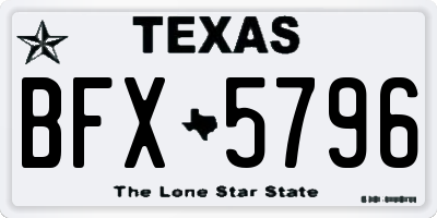 TX license plate BFX5796