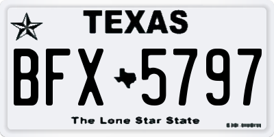 TX license plate BFX5797