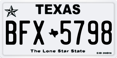 TX license plate BFX5798
