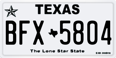 TX license plate BFX5804