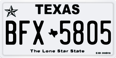 TX license plate BFX5805