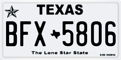 TX license plate BFX5806