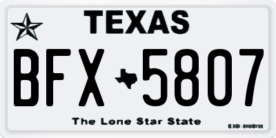 TX license plate BFX5807
