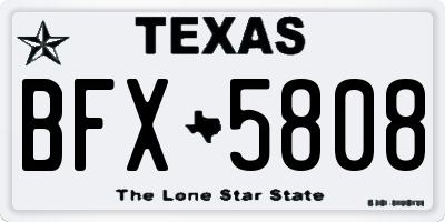 TX license plate BFX5808