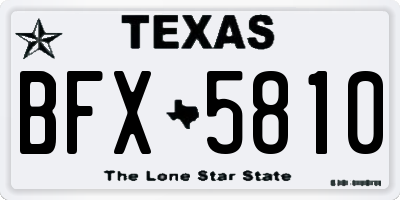 TX license plate BFX5810
