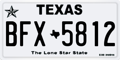 TX license plate BFX5812