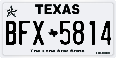 TX license plate BFX5814