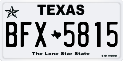 TX license plate BFX5815