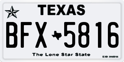 TX license plate BFX5816