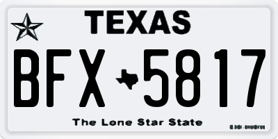 TX license plate BFX5817