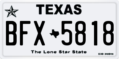 TX license plate BFX5818