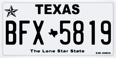 TX license plate BFX5819