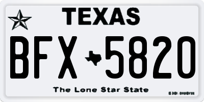 TX license plate BFX5820