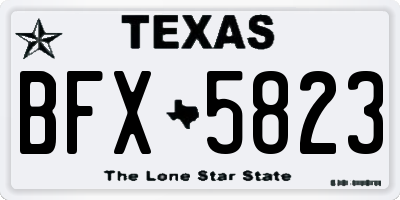 TX license plate BFX5823
