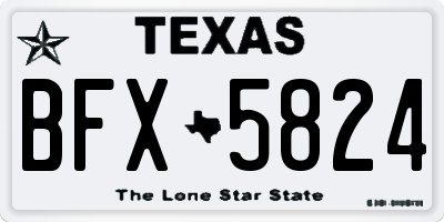 TX license plate BFX5824