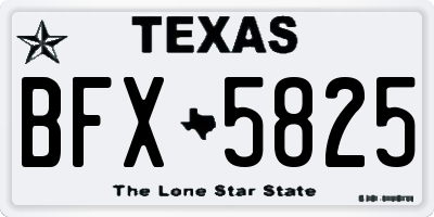 TX license plate BFX5825