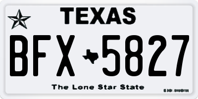 TX license plate BFX5827