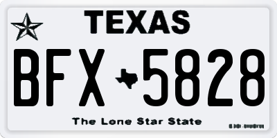 TX license plate BFX5828