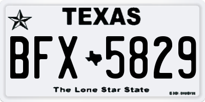 TX license plate BFX5829