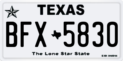 TX license plate BFX5830