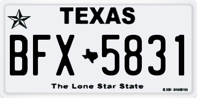 TX license plate BFX5831