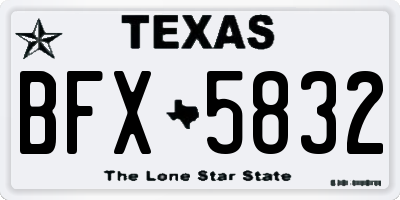 TX license plate BFX5832