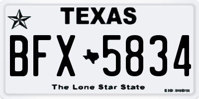 TX license plate BFX5834