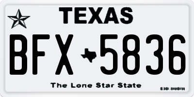 TX license plate BFX5836