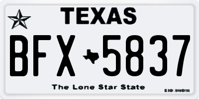 TX license plate BFX5837
