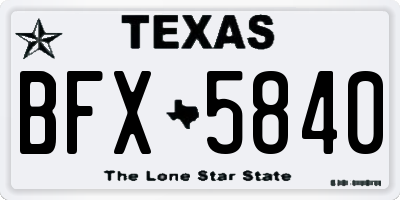 TX license plate BFX5840