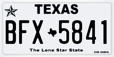 TX license plate BFX5841