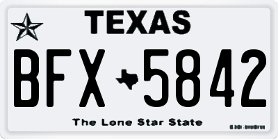 TX license plate BFX5842