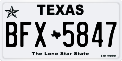 TX license plate BFX5847