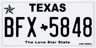 TX license plate BFX5848
