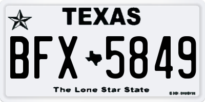 TX license plate BFX5849