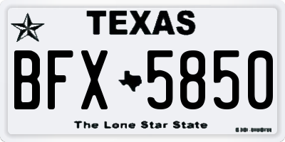 TX license plate BFX5850