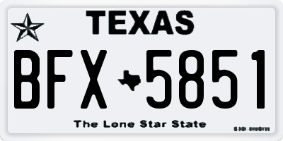 TX license plate BFX5851