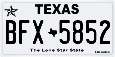 TX license plate BFX5852